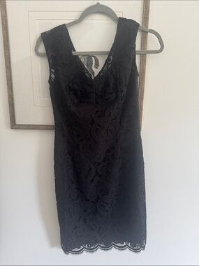 Lilly Pulitzer Black Sleeveless Lace Midi Dress